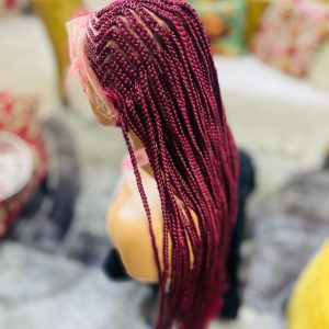 Crisscross Red Braided Wig