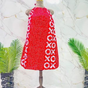 Red & White Short Halter Dress
