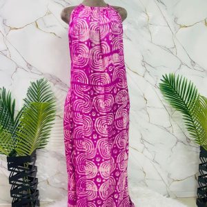 Pink & Black Patterned Maxi Dress