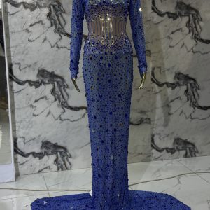 Saphire Pearled Bodycon Dress